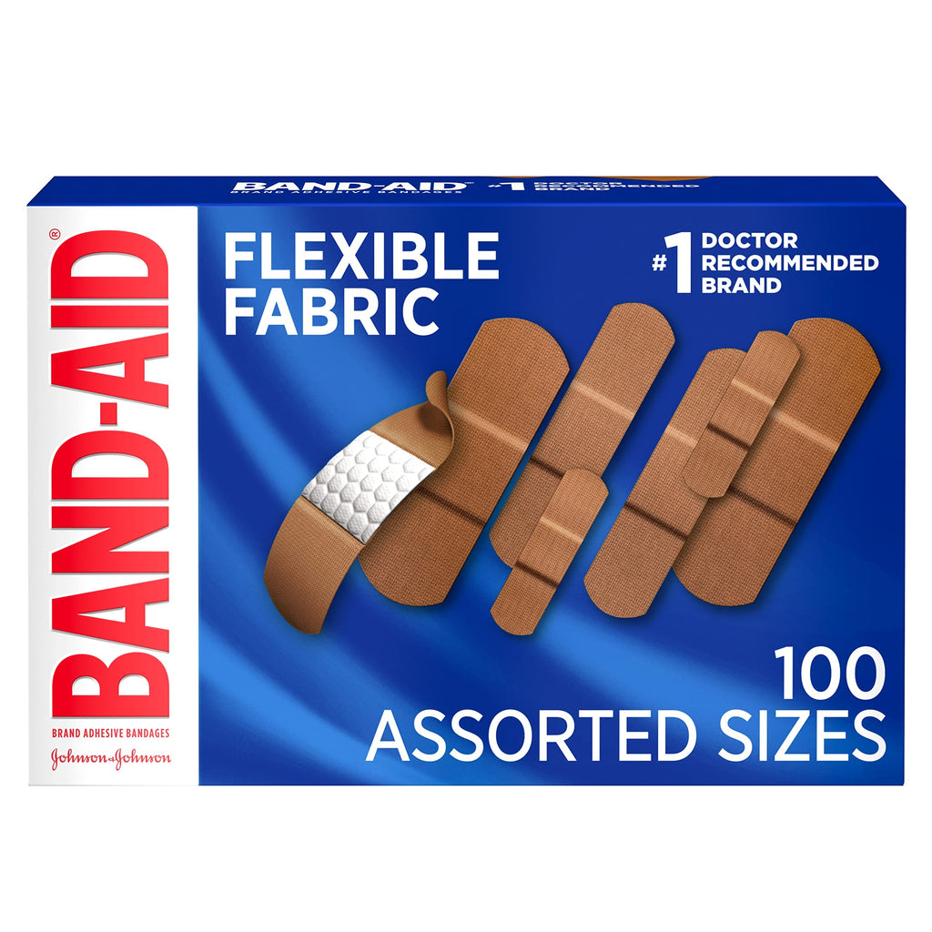 [Australia] - Band-Aid Brand Flexible Fabric Adhesive Bandages for Wound Care and First Aid, Assorted Sizes, 100 ct 