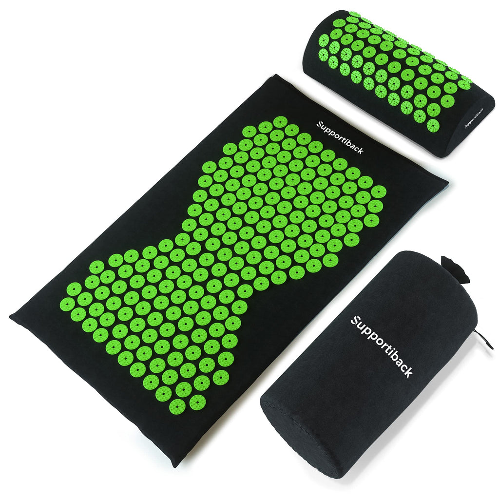 [Australia] - WINNER Acupressure Mat and Pillow Set with Bag - Targets Pressure Points to Relieve Body Pain -- Acupressure Pillow, Acupuncture Mat, Accupressure Body Mat, Accupuncture Massaging Mat, Lotus Mat 