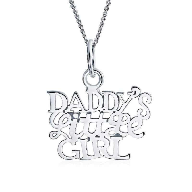 [Australia] - Daddys Little Word Name Plate Style Pendant Necklace For Women For Daughter 925 Sterling Silver 
