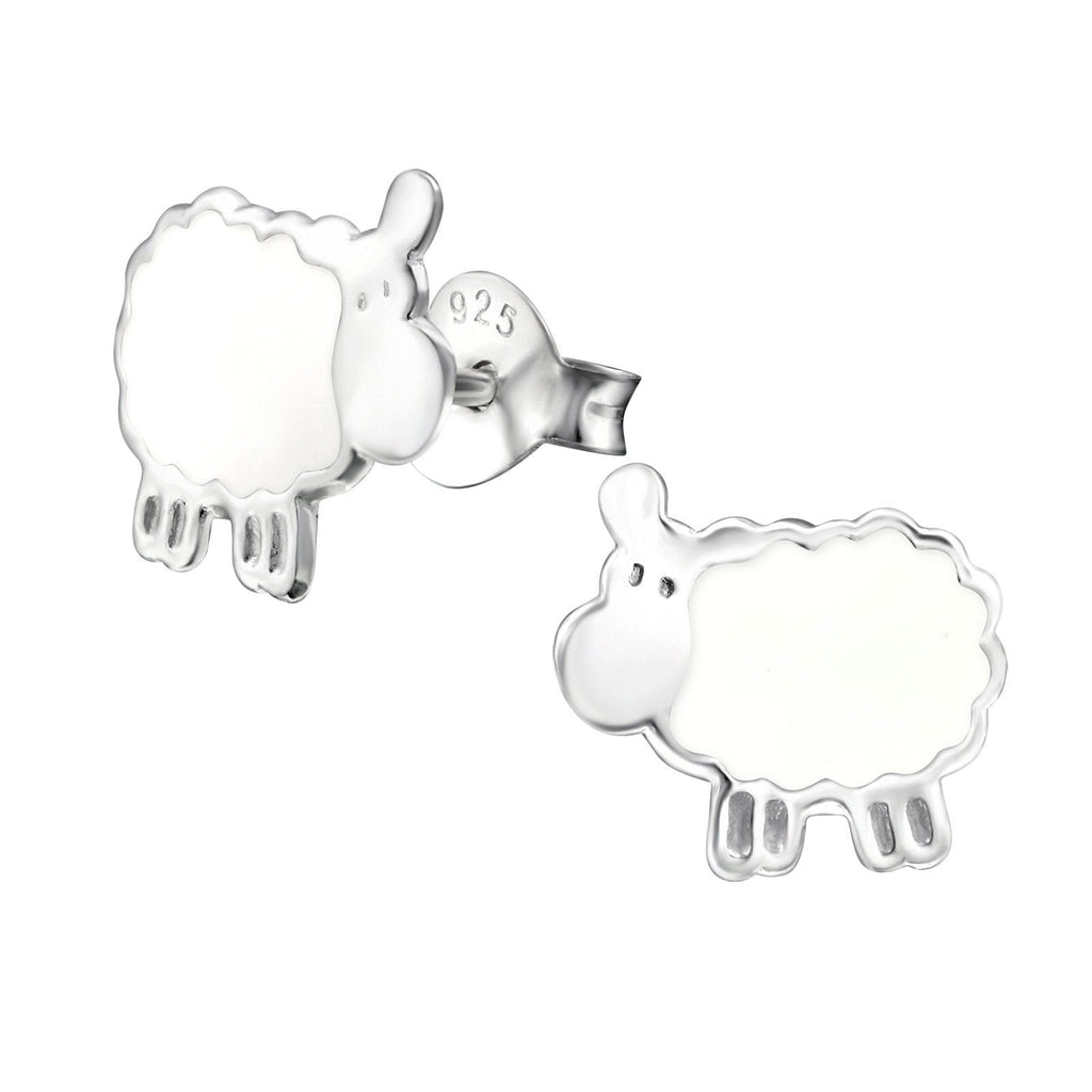 [Australia] - White Sheep Stud Earrings - Sterling Silver Gift 