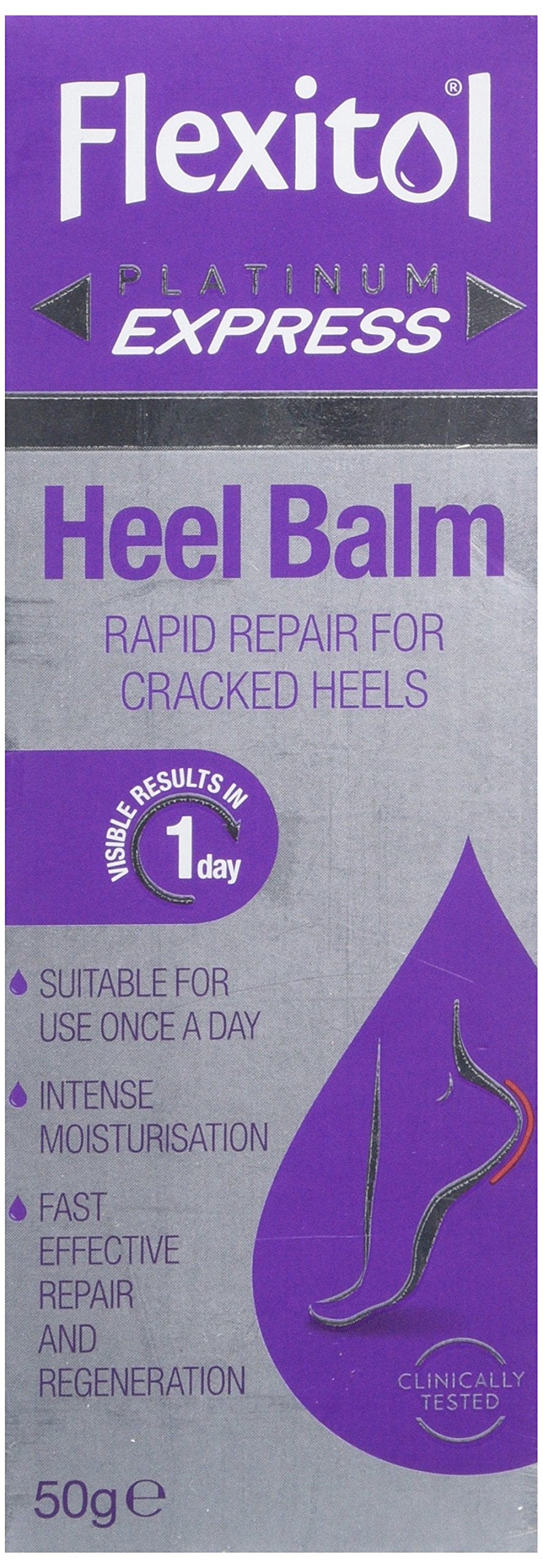 [Australia] - Flexitol Platinum Express Heel Balm, Rapid Repair for Cracked Heels and Dry Feet - 50 g 
