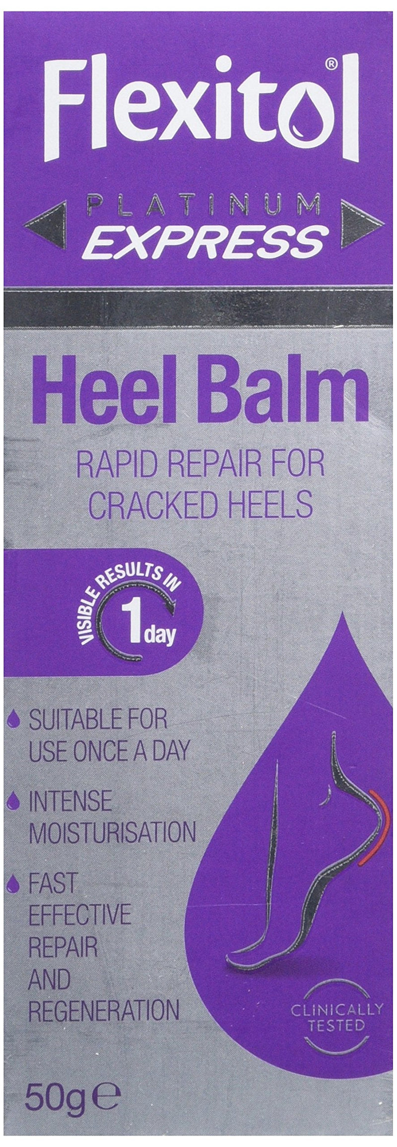 [Australia] - Flexitol Platinum Express Heel Balm, Rapid Repair for Cracked Heels and Dry Feet - 50 g 