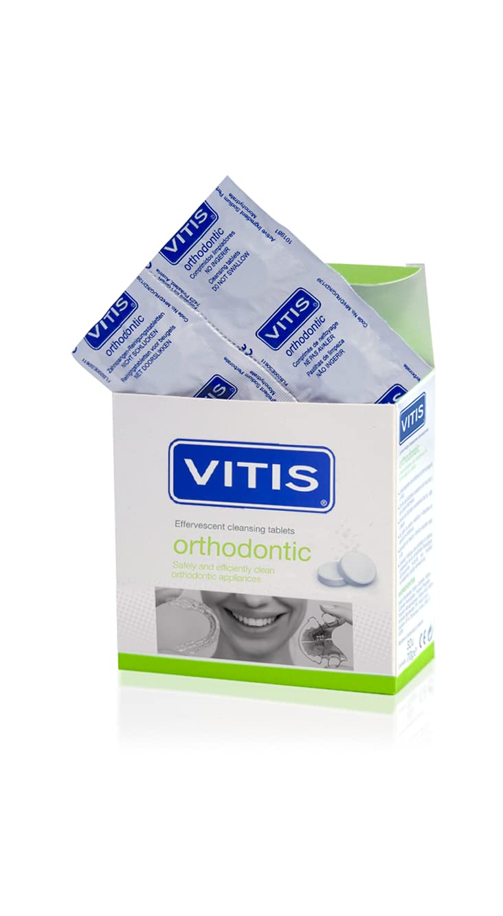 [Australia] - Vitis Orthodontic Effervescent Retainer Cleaning Tablets, Pack of 32 