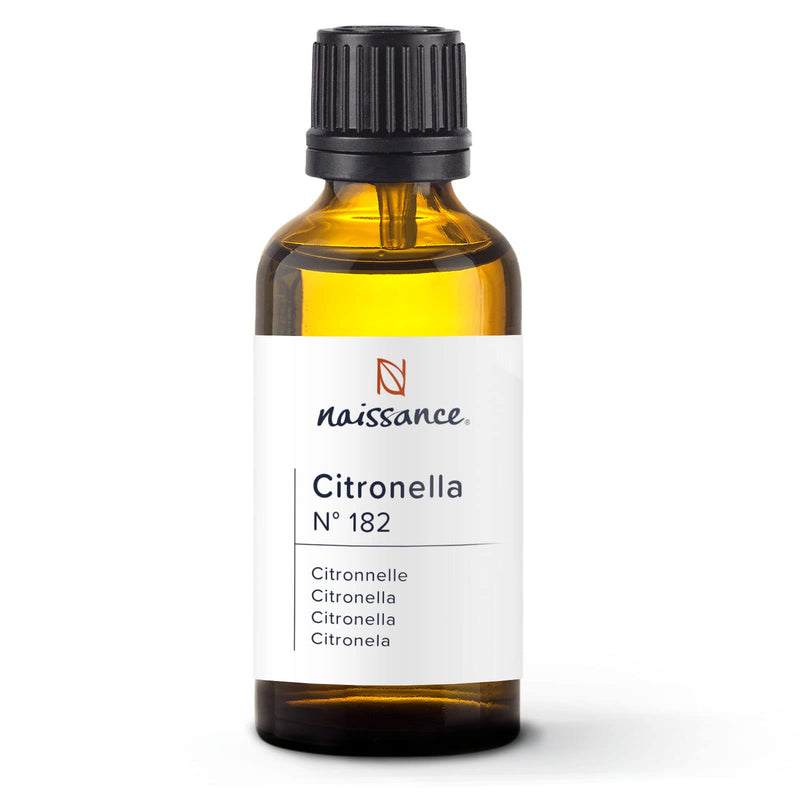 [Australia] - Naissance Citronella Essential Oil (No. 182) - 50ml - Pure, Natural, and Undiluted - Use in Aromatherapy, Massage Blend & Diffusers - Calming and Refreshing Aroma 