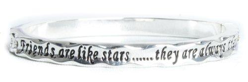 [Australia] - Equilibrium Silver Plated Bangle - Friends Are Like Stars They Are Always There 