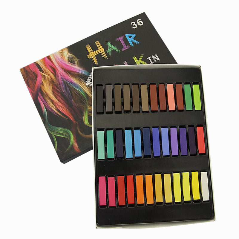 [Australia] - Temporary Hair Chalk Colour Pastel Hair Dye - Non Toxic in 36 Pc by Trimming Shop 