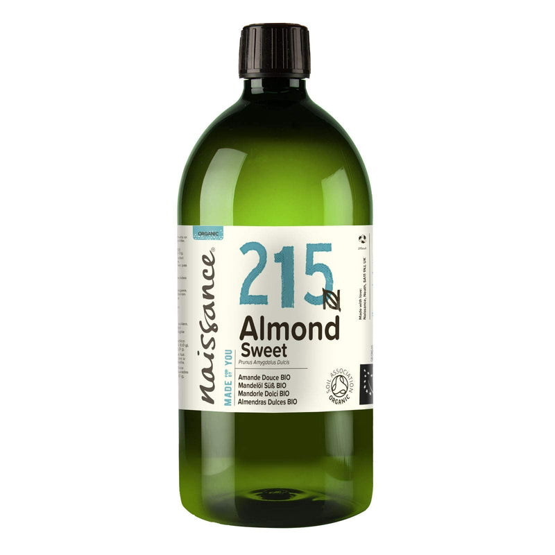 [Australia] - Naissance Certified Organic Sweet Almond Oil (no. 215) 1 Litre ‚Äì For Skin Hair Massage Nails Ears Face Body Stretch Marks - Natural Skin Care Cold Pressed Unrefined Food Grade Carrier Oil Aromatherapy 
