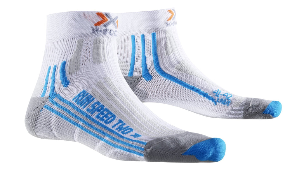 [Australia] - X-SOCKS Run Speed Two Ladies Socks 35-36 White - White/Turquoise 