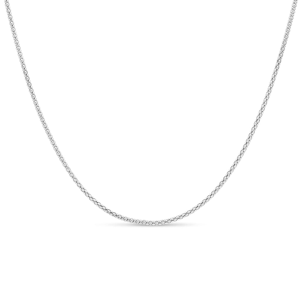 [Australia] - Sterling Silver Popcorn Chain Necklace by KEZEF Creations 18.0 Inches 
