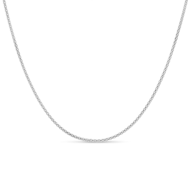 [Australia] - Sterling Silver Popcorn Chain Necklace by KEZEF Creations 18.0 Inches 