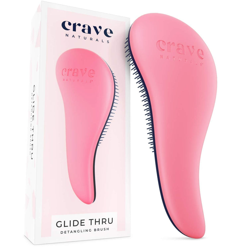 [Australia] - Detangling Brush - Glide Thru Detangler Hair Comb or Brush - No More Tangle - Adults & Kids - Pink 