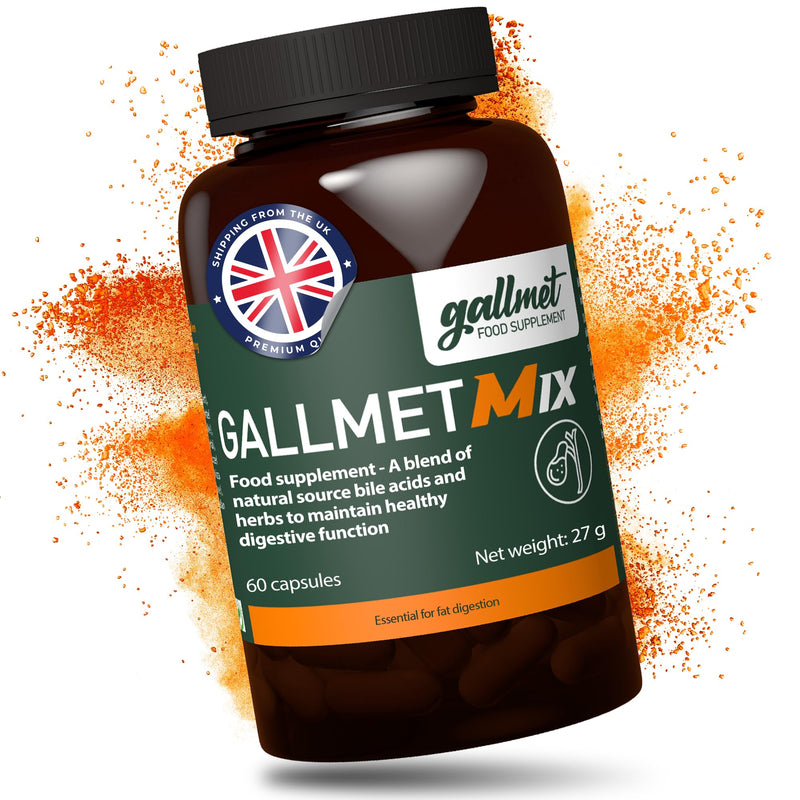 [Australia] - GALLMET Mix 60x Ox Bile 100mg Bile Salt with 37.5mg Herbs Naturally can Support After Gallbladder Removal - Digestive Problems - Fat Digestion and Gallstone - from UK 