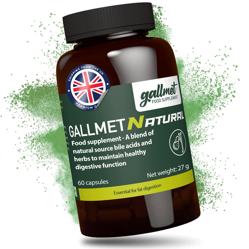 [Australia] - GALLMET Natural 60x Ox Bile 125mg Bile Salt Naturally Support After Gallstones Gallbladder Digestive Problems Fat Digestion - Ox Bile Capsules 125 mg per Capsule - from UK 