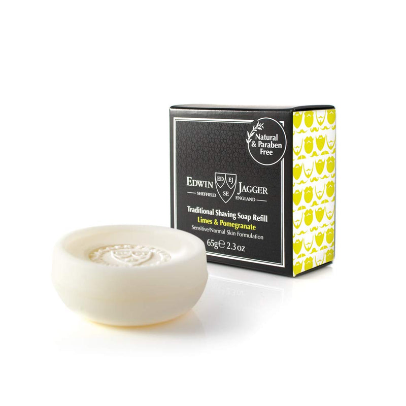 [Australia] - Edwin Jagger Limes & Pomegranate 99.9% Natural Traditional Shaving Soap 65g Refill 