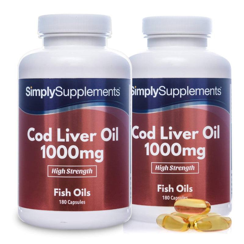 [Australia] - Cod Liver Oil 1000mg | Rich in Omega 3 Fatty Acids | 360 Capsules = Up to Year Supply | Manufactured in The UK 