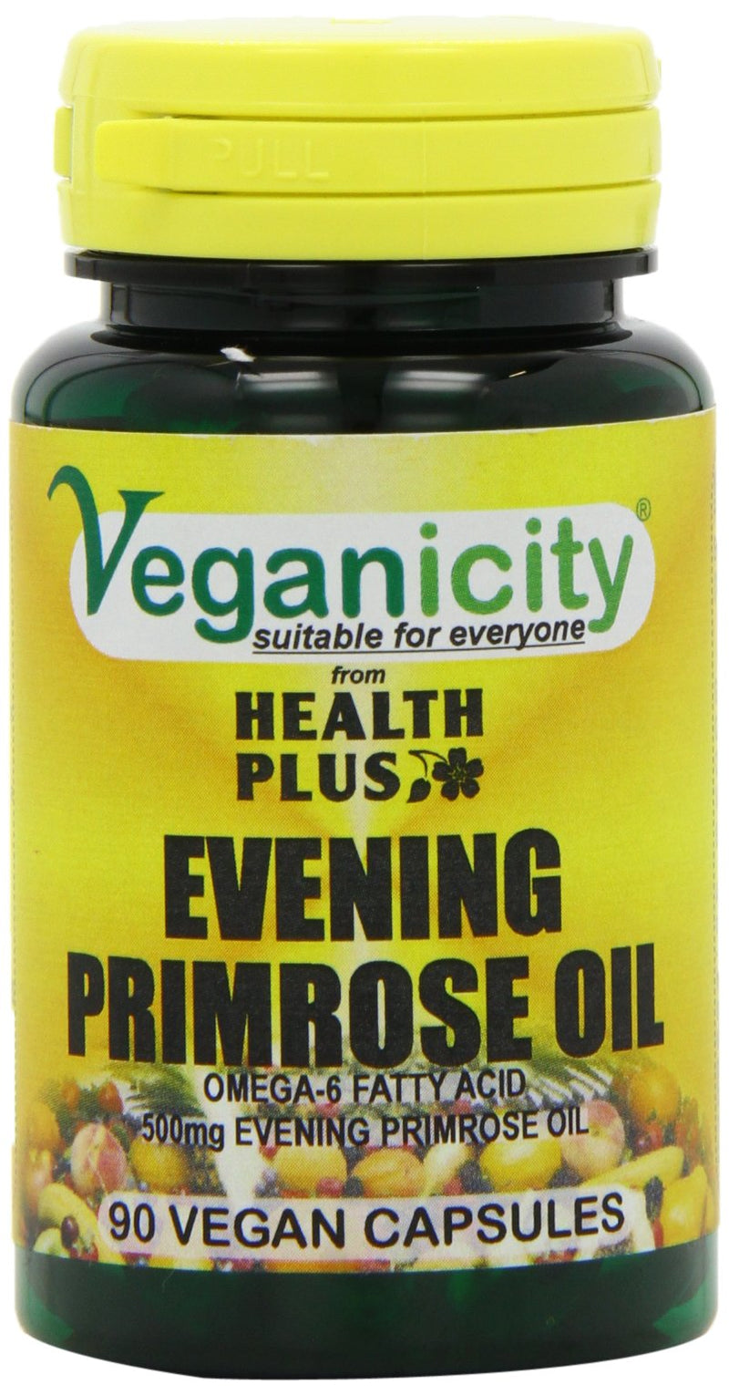 [Australia] - Veganicity 500mg Vegan Evening Primrose Oil Women's Health Supplement - Capsules, 90 Count (Pack of 1) 