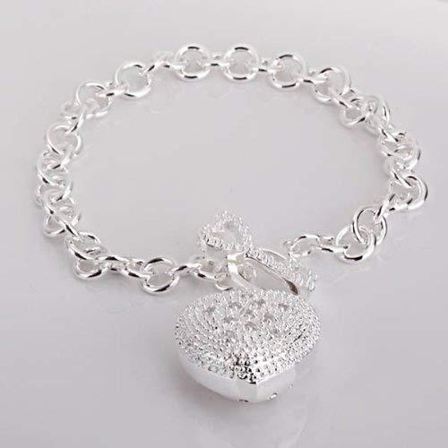 [Australia] - New Fashion Jewelry Classic 925 Sytle Women Beautiful solid silver Jewelry Heart Bracelet 