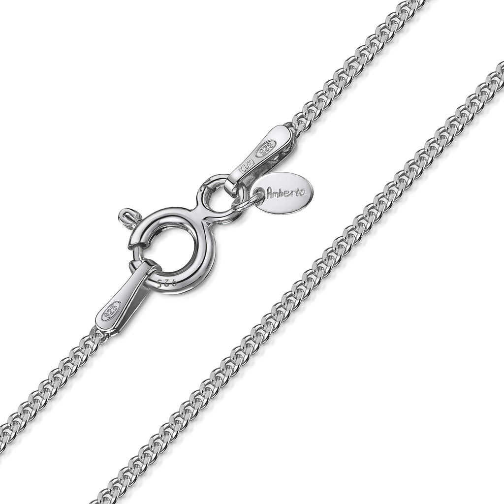 [Australia] - 925 Sterling Silver 1.3 mm Curb Chain Necklace Size: 14 16 18 20 22 24 28 inch / 36 40 45 50 55 60 70 cm 28 inch / 70 cm 