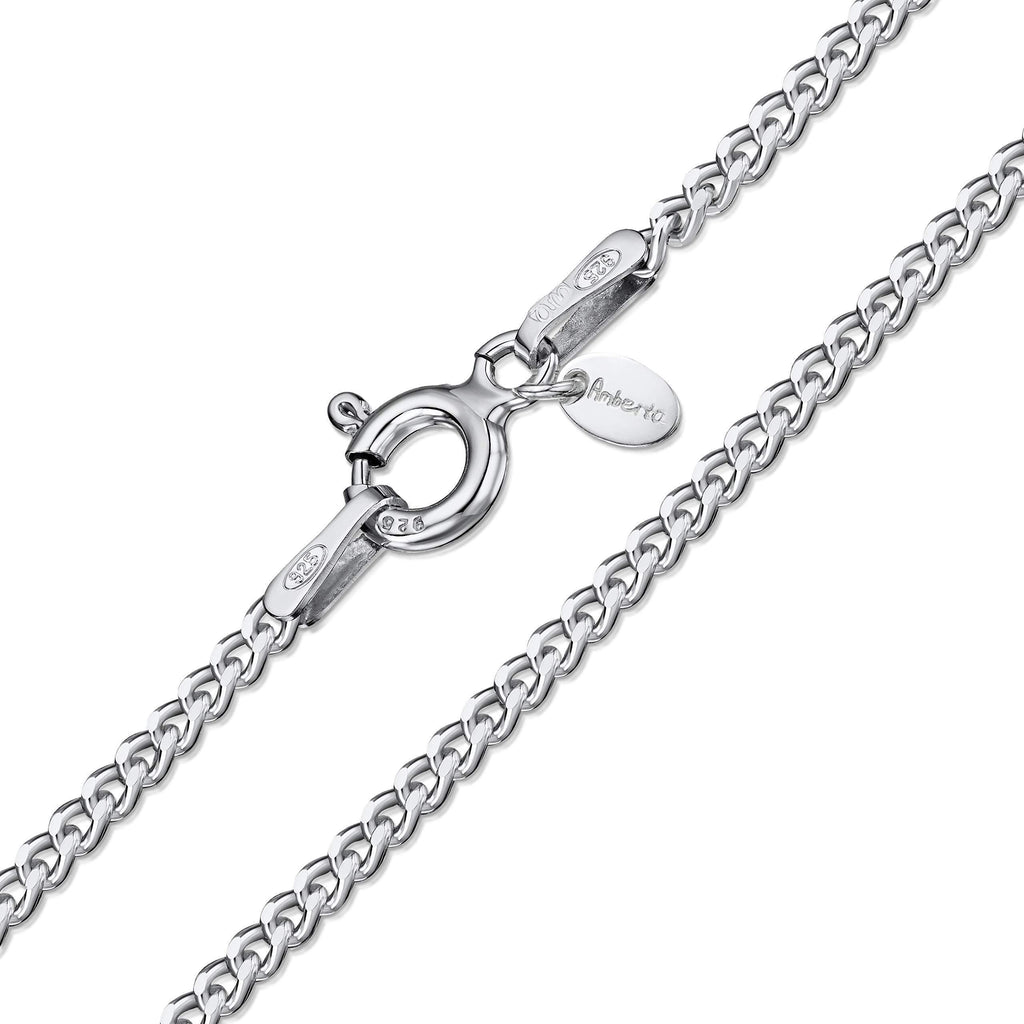 [Australia] - Amberta 925 Sterling Silver 1.5 mm Curb Chain Necklace 16" 18" 20" 22" 24" 28" in 28 inch / 70 cm 