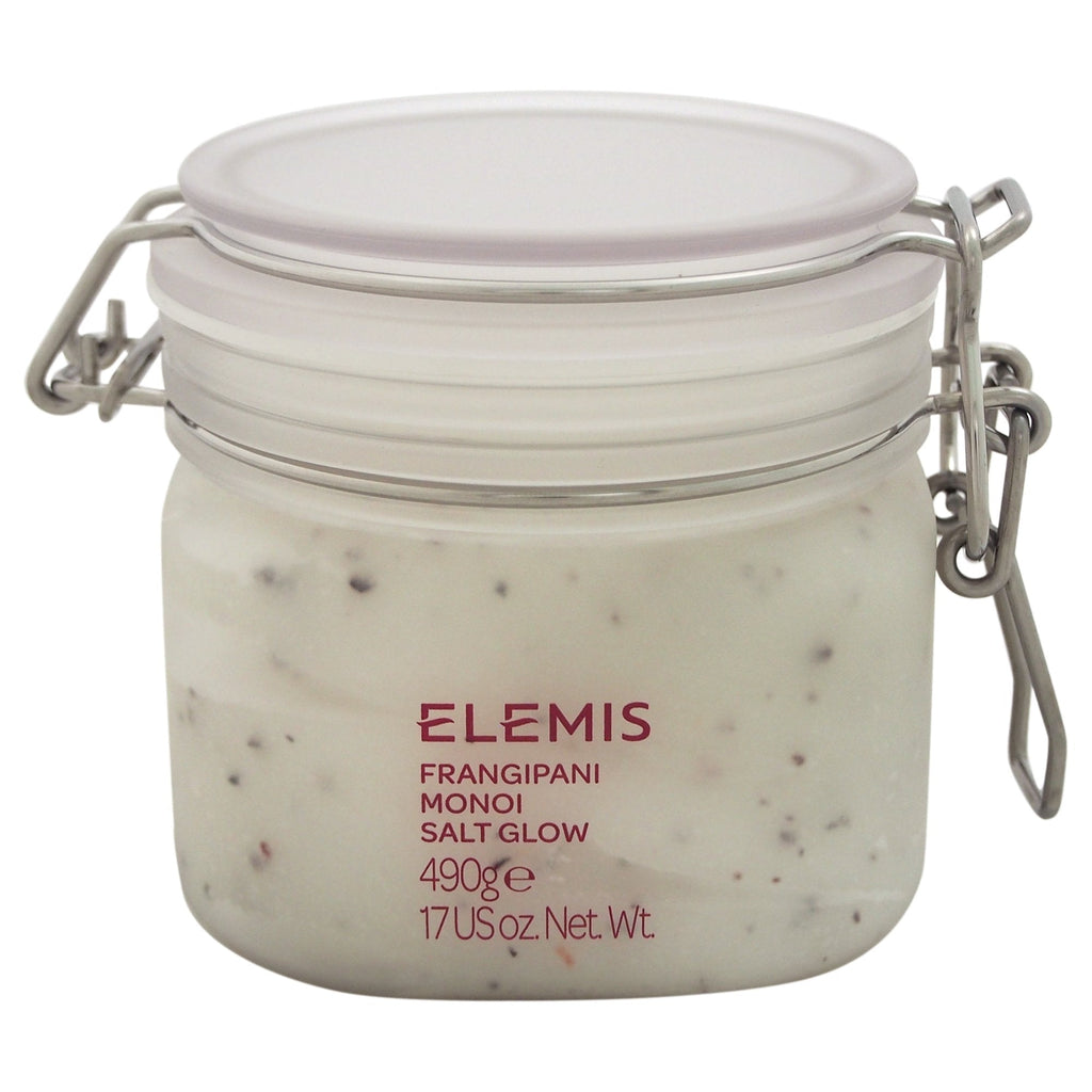 [Australia] - ELEMIS Frangipani Monoi Salt Glow, Skin Softening Salt Body Scrub to Exfoliate, Smooth and Soften, Lightly Scented Exfoliating Scrub Infused with Minerals to Cleanse and Hydrate Skin, 490g 