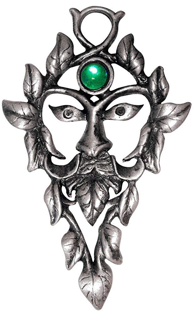 [Australia] - Greenwood The Green Man - for Natural Magic Charm Collection by Briar - Pendant Necklace in Presentation Pouch on Leather Thong 