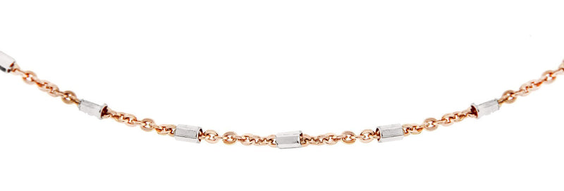 [Australia] - Tuscany Silver Women's Sterling Silver 1.2 mm Two-Tone Bugle Trace Chain Necklace 41 cm 