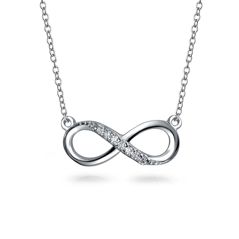 [Australia] - Cubic Zirconia Pave CZ Forever Love Infinity Pendant Necklace Teen For Women For Girlfriend 925 Sterling Silver 