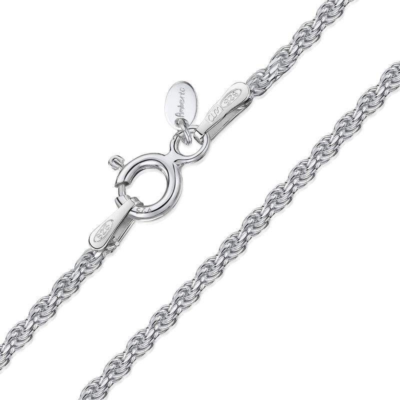 [Australia] - Amberta 925 Sterling Silver 1.5 mm Twisted French Rope Chain Necklace 16" 18" 20" 22" 24" in 20 inch 