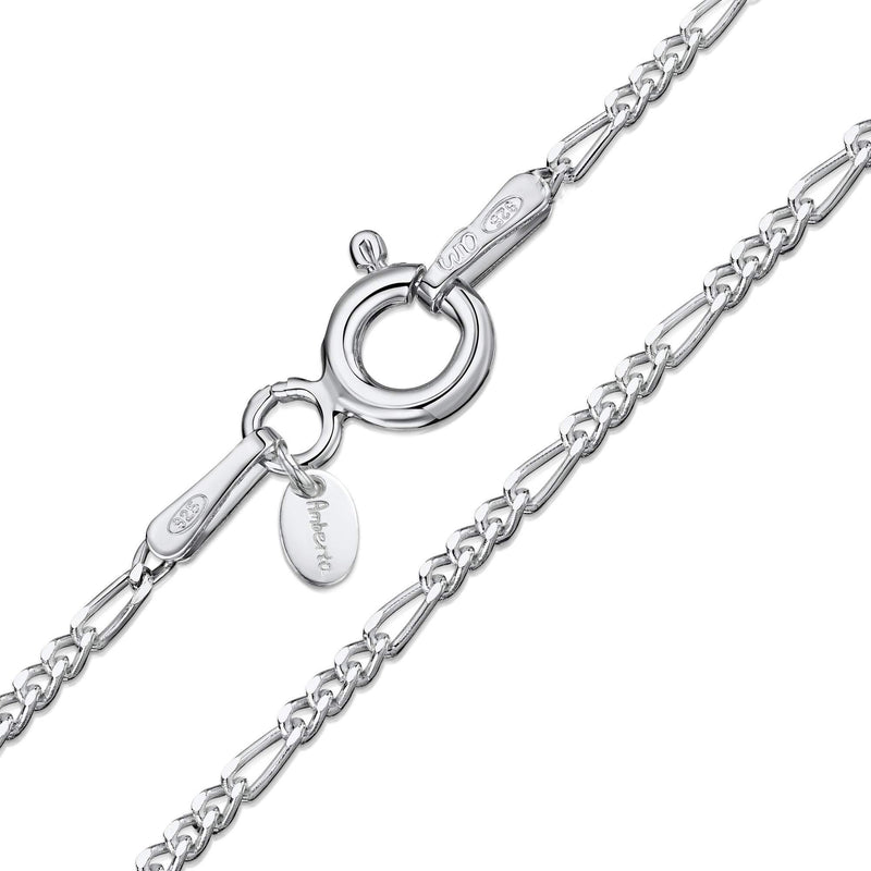 [Australia] - Amberta 925 Sterling Silver 1.5 mm Figaro Chain Necklace 14" 16" 18" 20" 22" 24" in 20 inch 