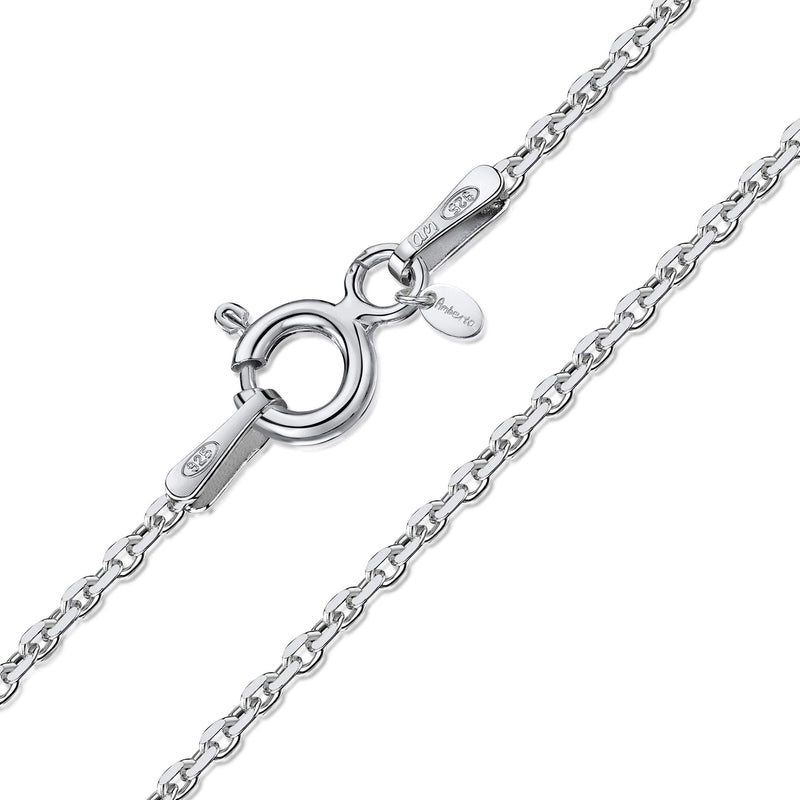 [Australia] - Amberta 925 Sterling Silver 1.3 mm Diamond Cut Trace Chain Necklace 14" 16" 18" 20" 22" 24" 28" in 18 inch 