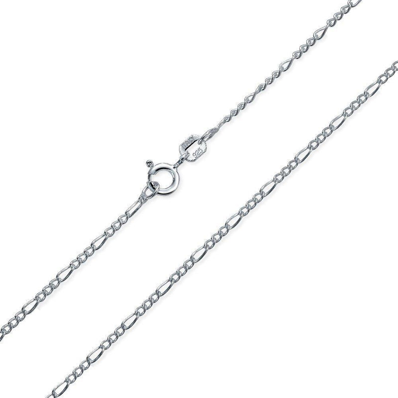 [Australia] - Simple Plain 40 Gauge 925 Sterling Silver Figaro Chain Necklace For Men Women Nickel-Free Made In Italy 14 16 18 20 Inch 18.0 Inches 