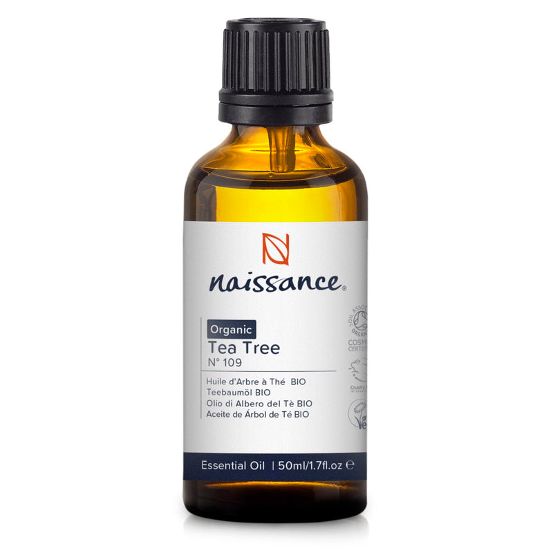 [Australia] - Naissance Organic Tea Tree Essential Oil (No. 109) 50ml - Pure, Natural, Certified Organic, Cruelty Free, Vegan & Undiluted - Use in Aromatherapy & Diffusers 