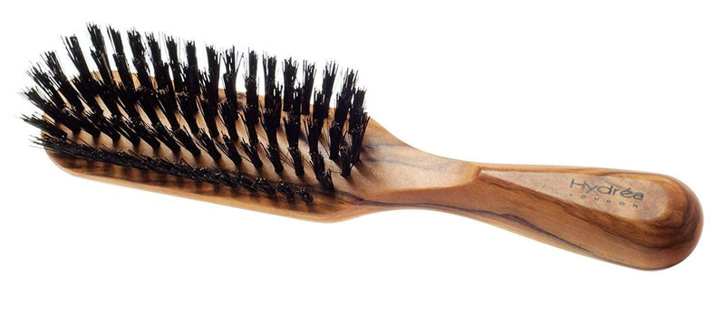 [Australia] - Hydr√©a London Olive Wood Styling Hair Brush with Pure Boar Bristle and Rectangular Handle 