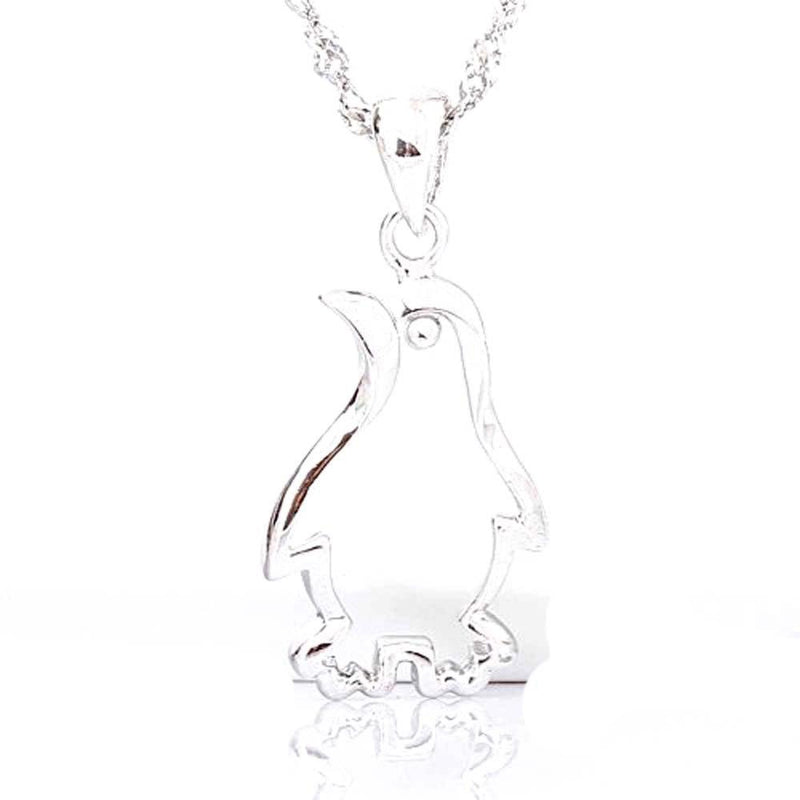 [Australia] - findout Rhodium -Plated 925 Sterling Silver Fashion Simple Penguins. Pendant Necklace（f426） 