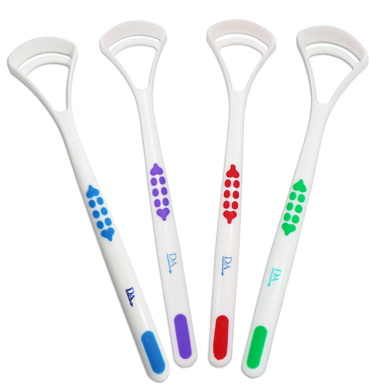 [Australia] - Tongue Scraper Cleaner x 4 ~ Set of 4 Colours ~ Oral Dental Care 4 Count (Pack of 1) 