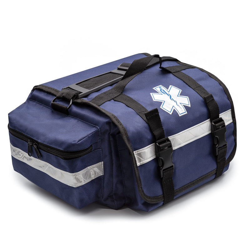 [Australia] - Primacare KB-RO74-R First Responder Bag for Trauma, Professional Multiple Compartment Kit Carrier for Emergency Medical Supplies, Red, 17 x 9 x 7 inches 