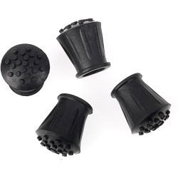 [Australia] - Concept4u 7/8" 22mm Rubber Walking Stick Ferrule Protector - 4 Pack ( Cane Crutch Bottom End / Chair Feet / Stool Leg Ferrules ) 1 Black 