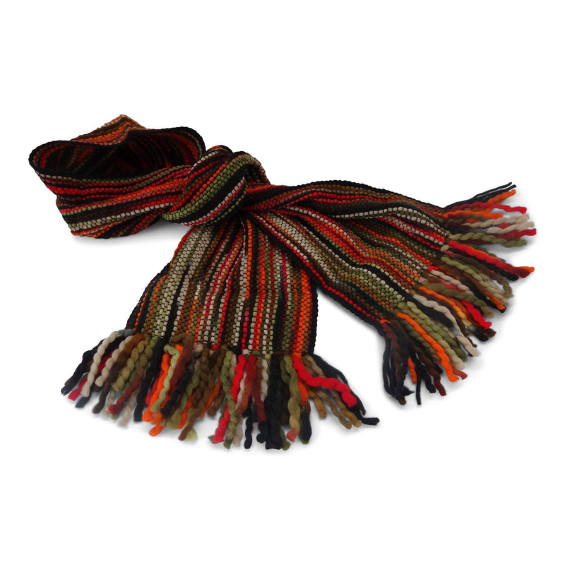 [Australia] - Men's and Women's Winter Striped Thick Scarf Red Muticoloured 