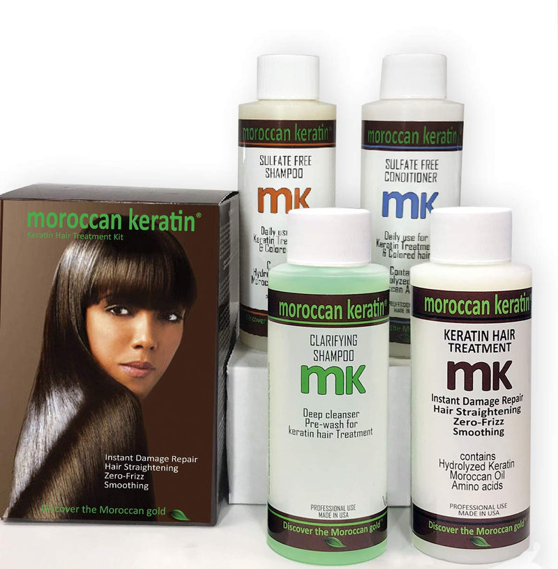 [Australia] - MOROCCAN KERATIN Most Effective Brazilian Keratin Hair Blowout Treatment SET 120ML x4 Professional Grade Salon Results 