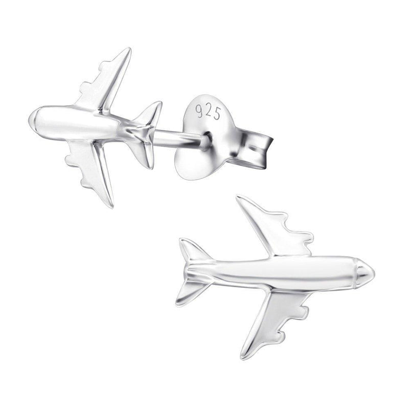 [Australia] - Sterling Silver Airplane Earrings - Plane Jet 747 