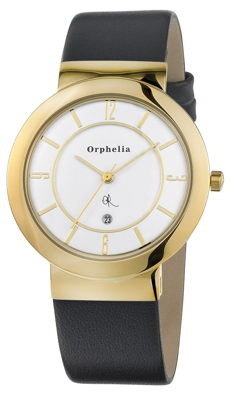 [Australia] - Orphelia Women's Quartz Watch with Leather Strap Black/Gold 