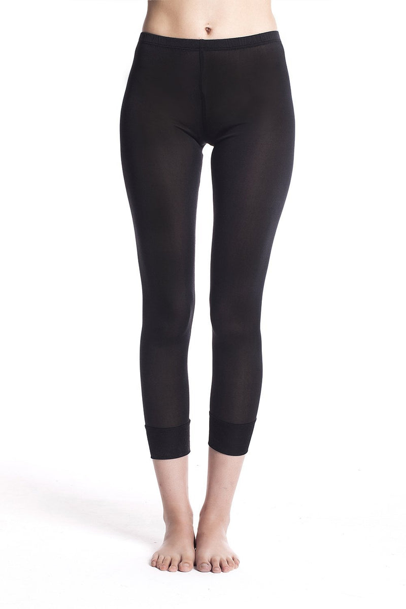 [Australia] - Jasmine Silk Ladies Pure Silk Thermal Long Johns for Women Black L 
