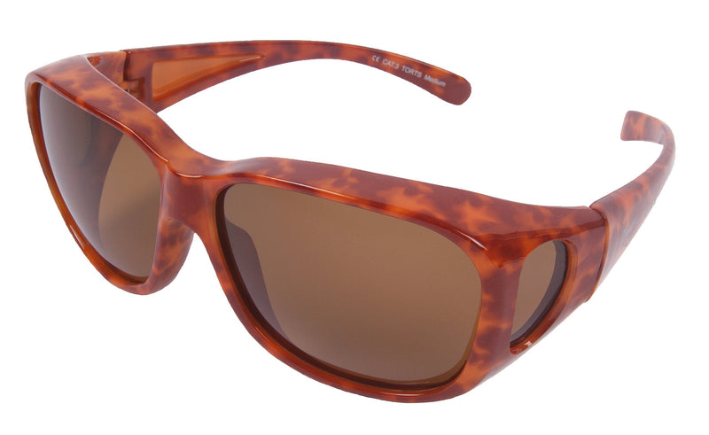 [Australia] - Rapid Eyewear Ladies Polarised OVER GLASSES SUNGLASSES That Fit Over Your Spectacles for Women. Medium Large Size. Wrap Around Tortoiseshell OTG. UV400 Protection 