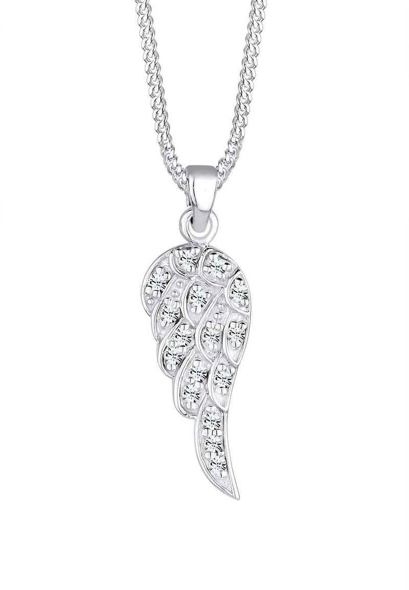 [Australia] - Elli Women Necklace Wings Crystals 925 Sterling Silver White 