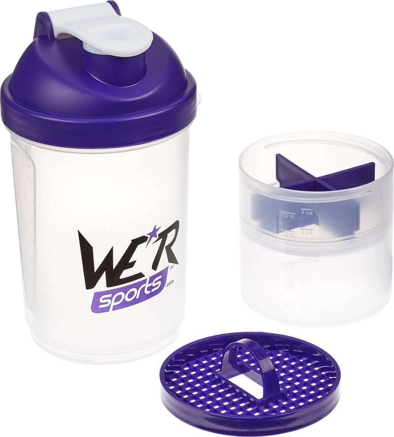 [Australia] - We R Sports™ ShakenInProtein™ Protein Shaker Bottle Multi Compartment BPA FREE 500ml Container XPS4000 - Purple 