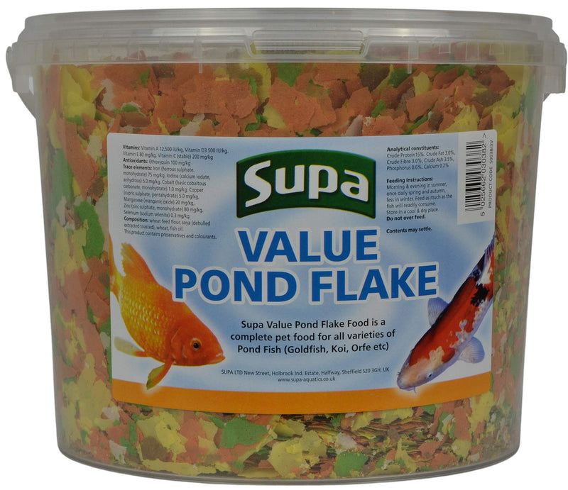[Australia] - Supa Value Pond Flake Fish Food, 3 Litre Bucket | Premium Quality Koi & Pond Fish Food | Provides A Balanced Diet 1 3 l (Pack of 1) 