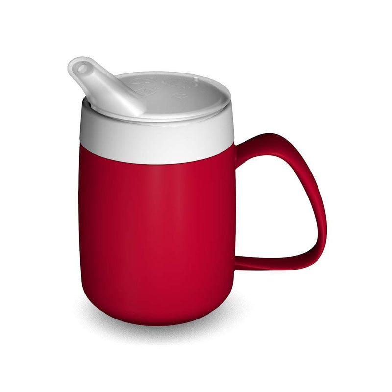 [Australia] - Ornamin Mug with Internal Cone 140 ml Red with Spouted Lid with small opening (model 207 + 806) | drinking aid, thermo mug, feeding cup 