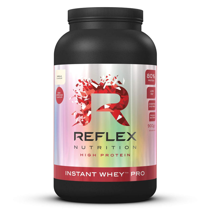 [Australia] - Instant Whey Pro | Whey Protein Powder Shake | High in Protein 80g | Low Fat | Low Sugar | Added Digestive Enzymes | Reflex Nutrition | ( Vanilla , 900g ) 