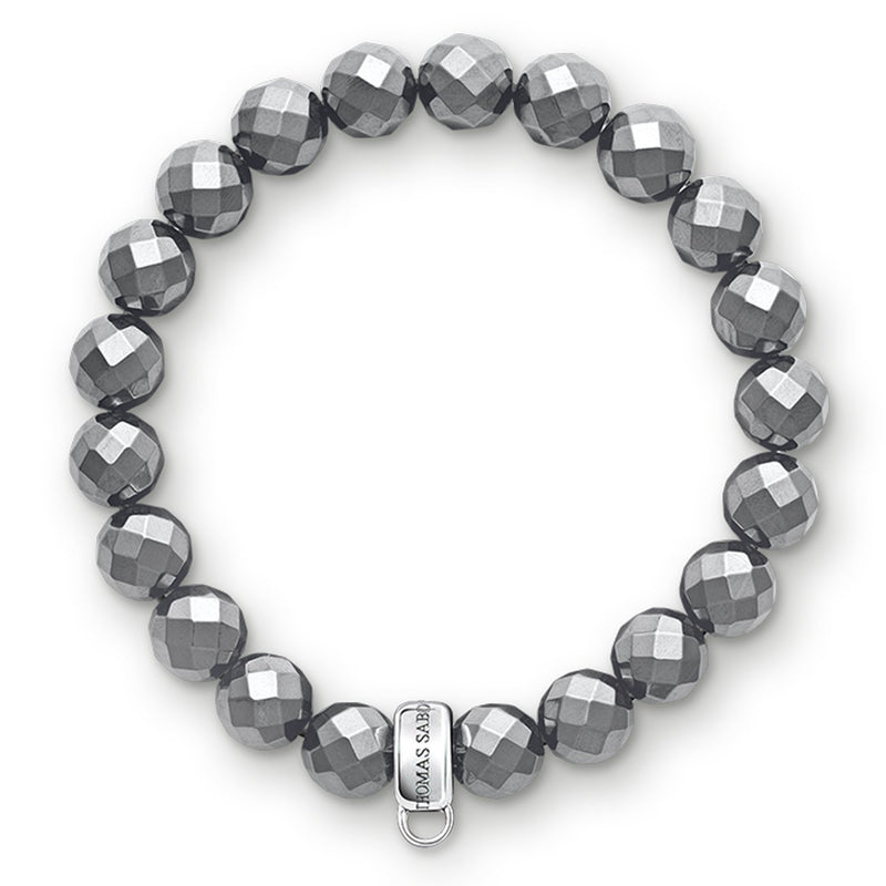 [Australia] - Thomas Sabo X0187-064-11 Women's Charm Bracelet 925 Sterling Silver with Hematite Beads 17,50 cm 