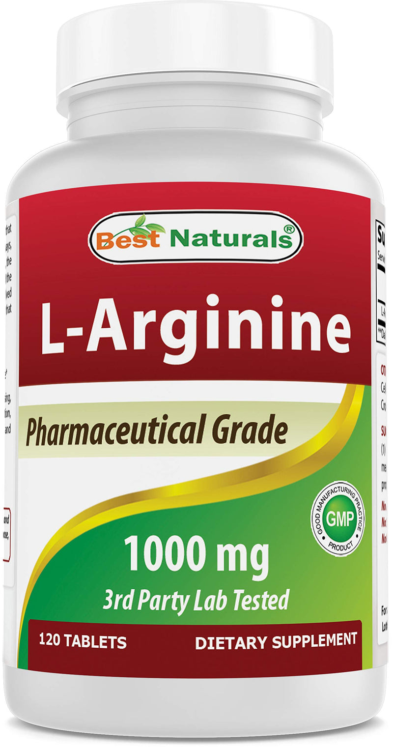 [Australia] - Best Naturals L-Arginine 1000 mg 120 Tablets - Pharmaceutical Grade L Arginine Supplement Promotes Nitric Oxide Synthesis 